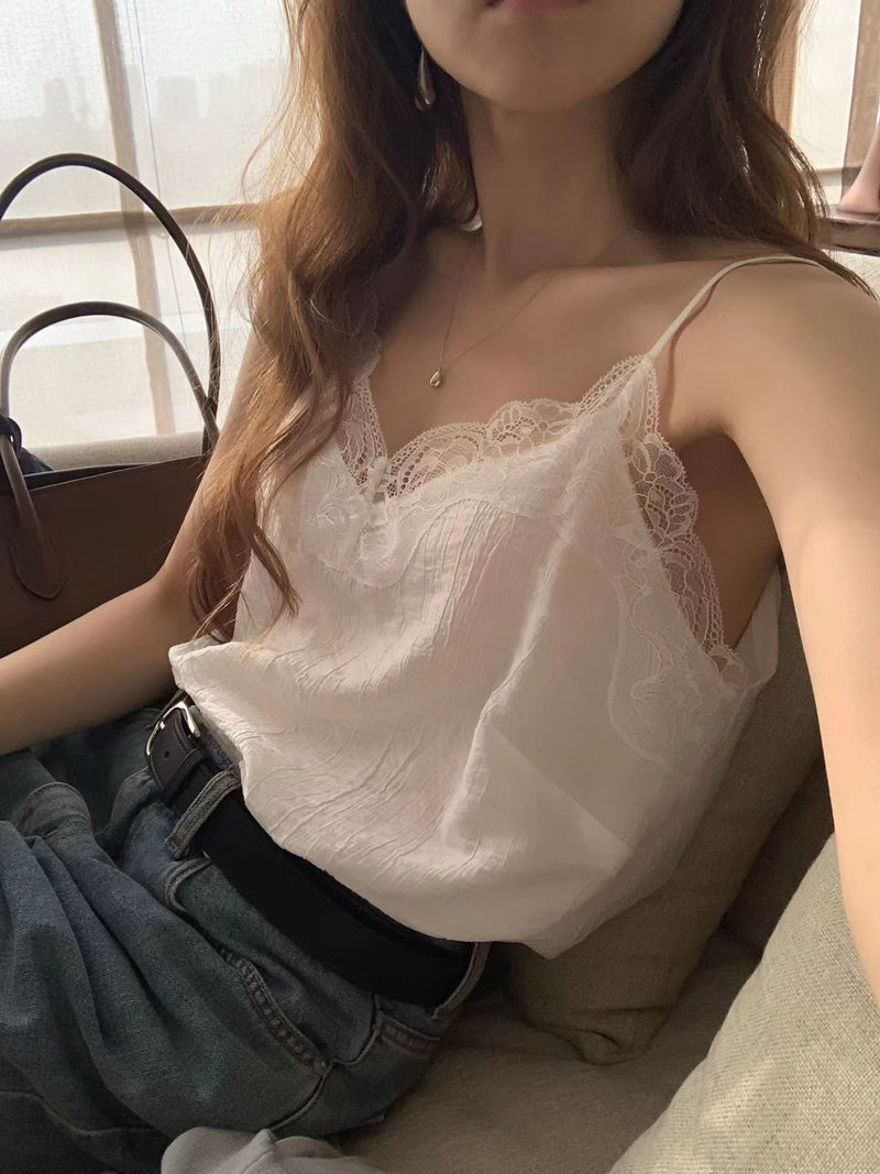 [Instock] Camisole lace blouse (ivory)