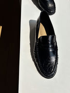 Glossy penny loafer