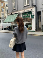 Cash collar knit