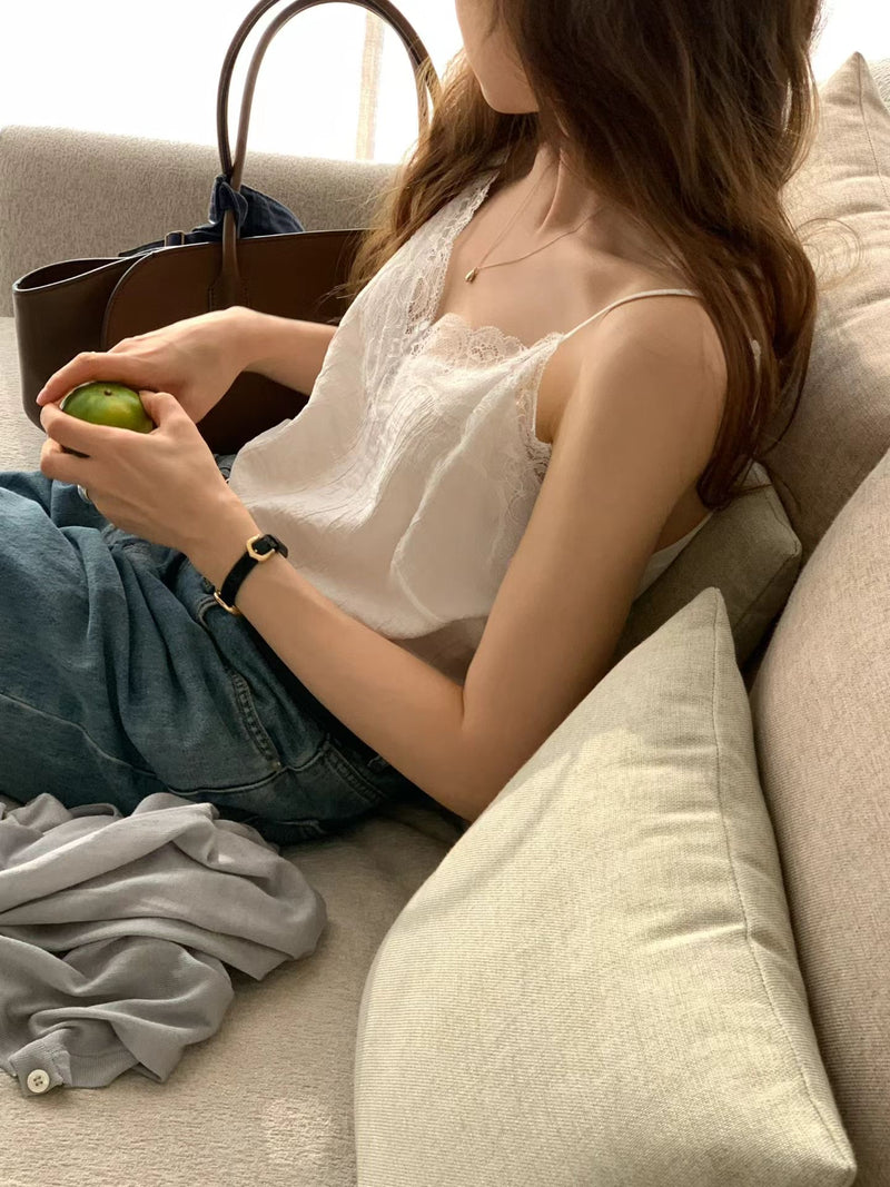 [Instock] Camisole lace blouse (ivory)