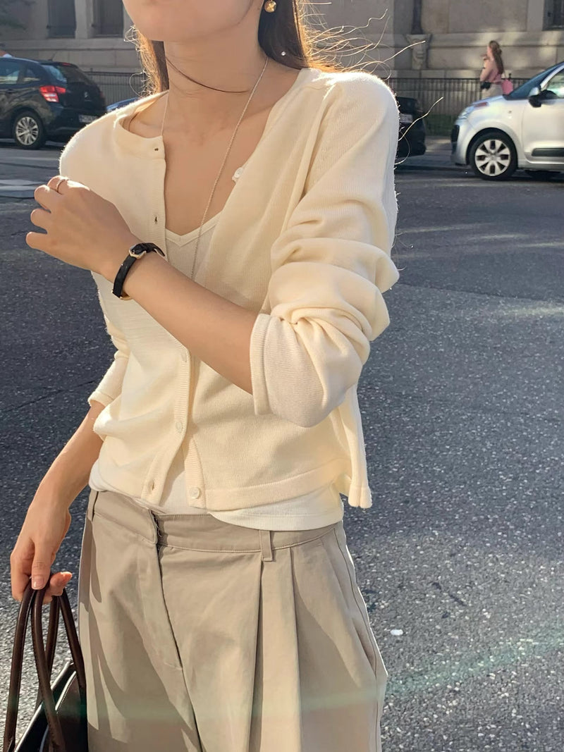 Wool silk cardigan