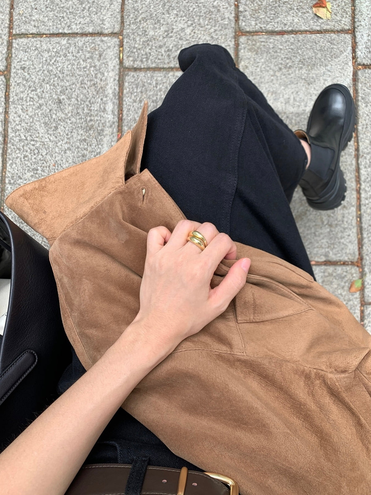 [sale] Studio leather jacket (camel)