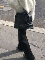 Wool row banding pants