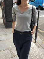 V-neck crop tee