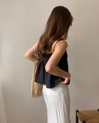 [sale] Ribbon shirring blouse