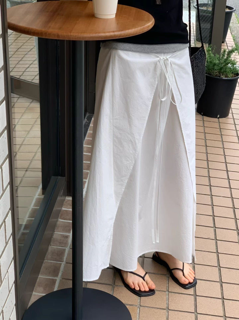 Slit wrap skirt