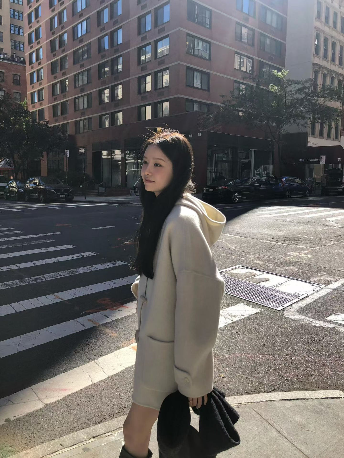 Handmade hoodie cashmere duffle coat