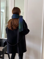 Handmade cony cashmere raglan coat