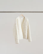 Brushed no-collar cardigan