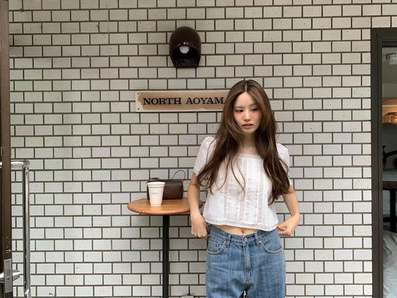 [Instock] Claire slub denim pants