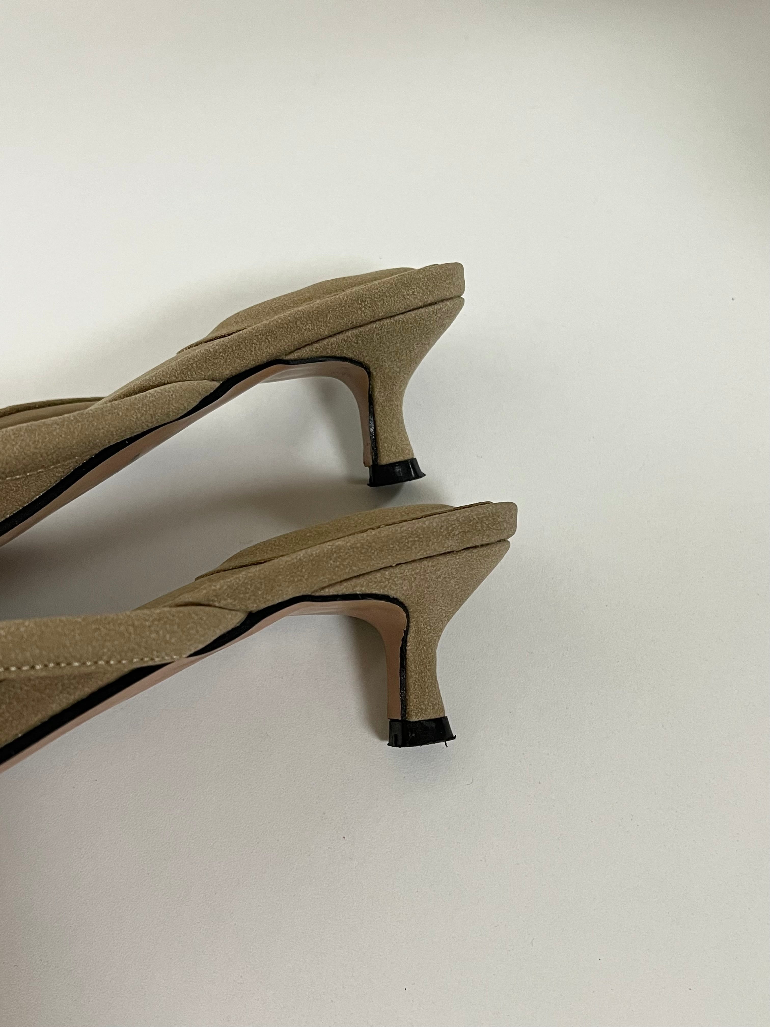 [sale] Velvet strap mule (24.5)