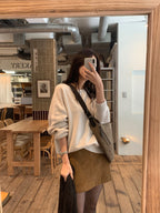 Soft leather mini skirt