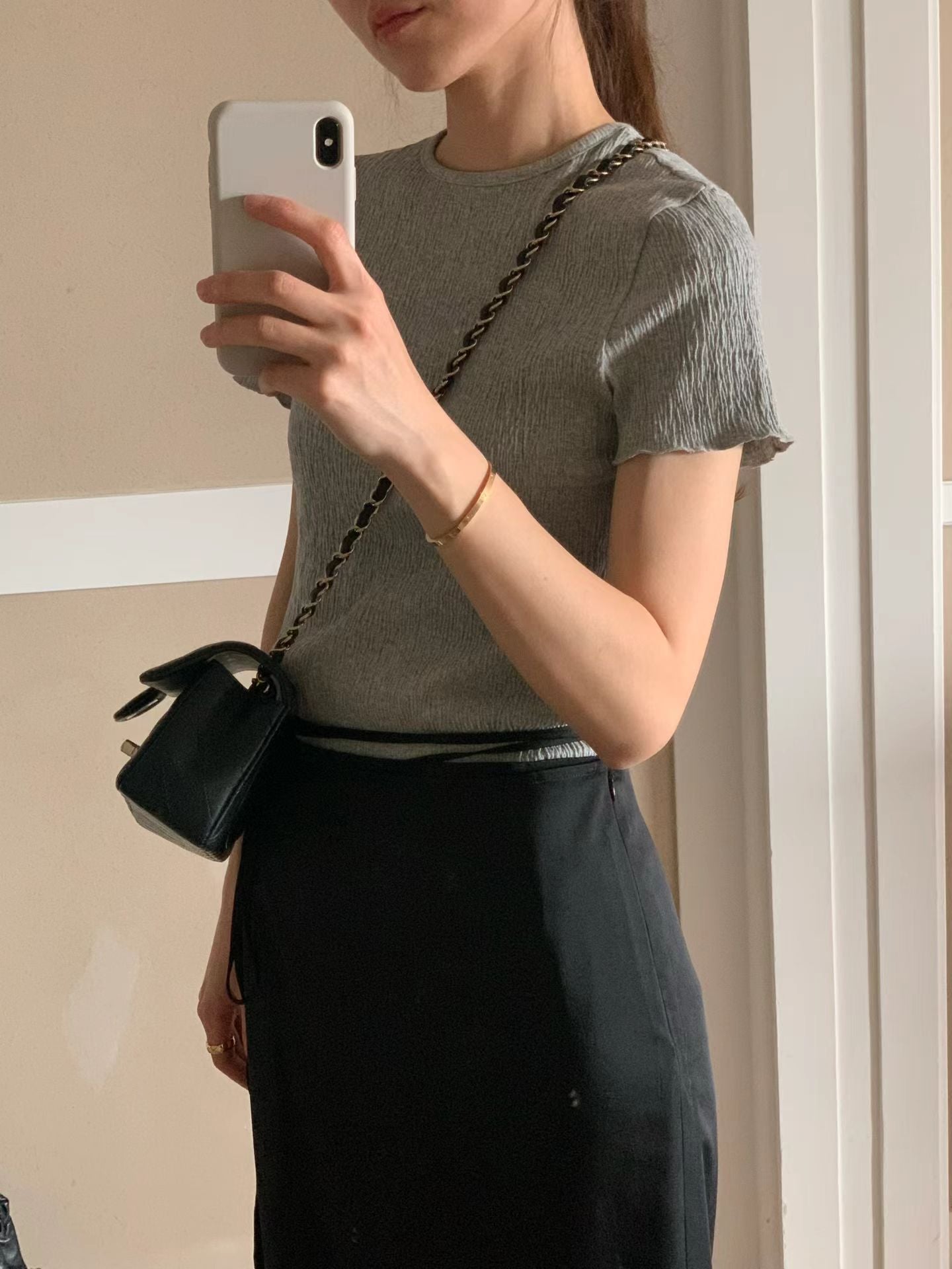 Wrinkle half tee
