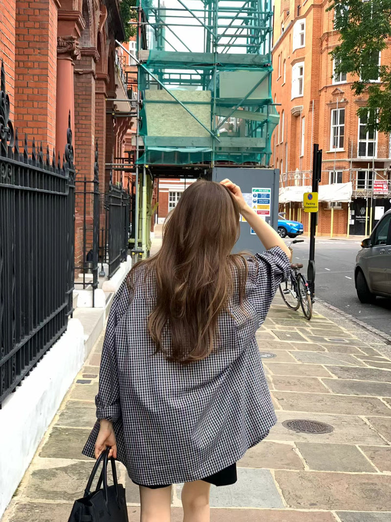 Marron check shirt