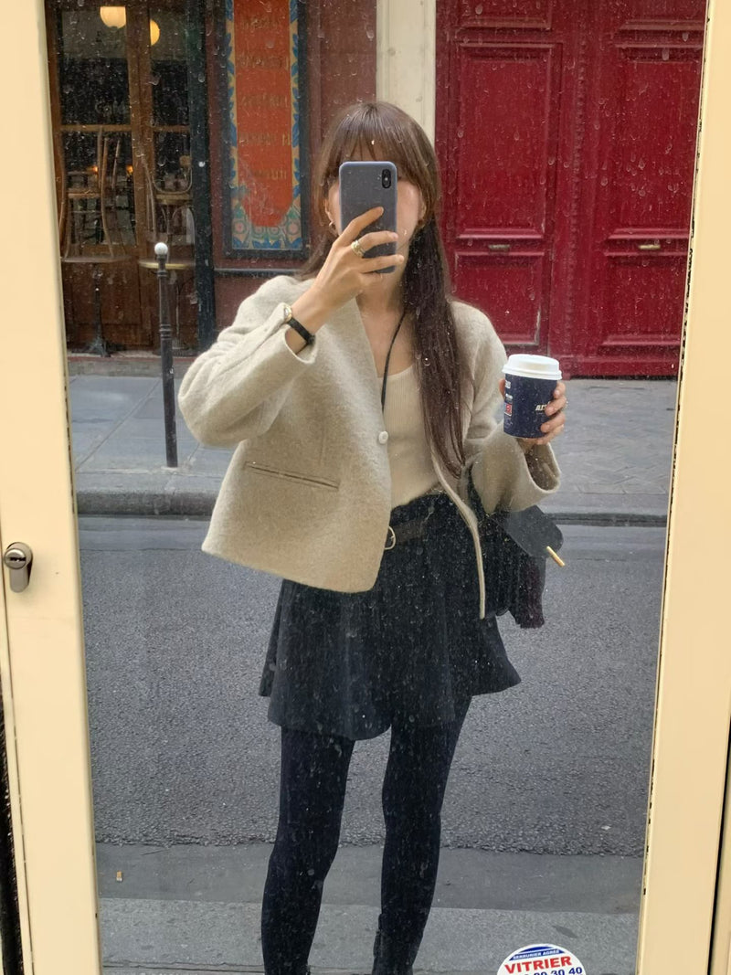 Handmade alpaca short jacket
