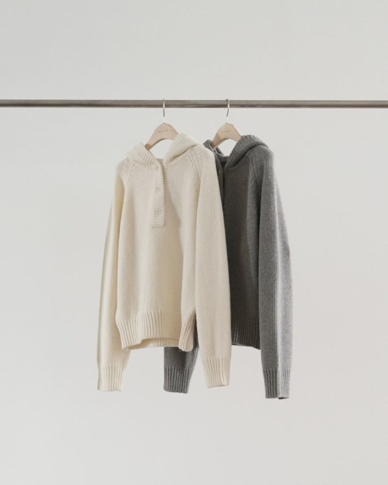 Raglan hoodie knit