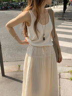 Crinkle maxi skirt