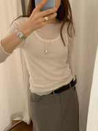 May rib long sleeve tee