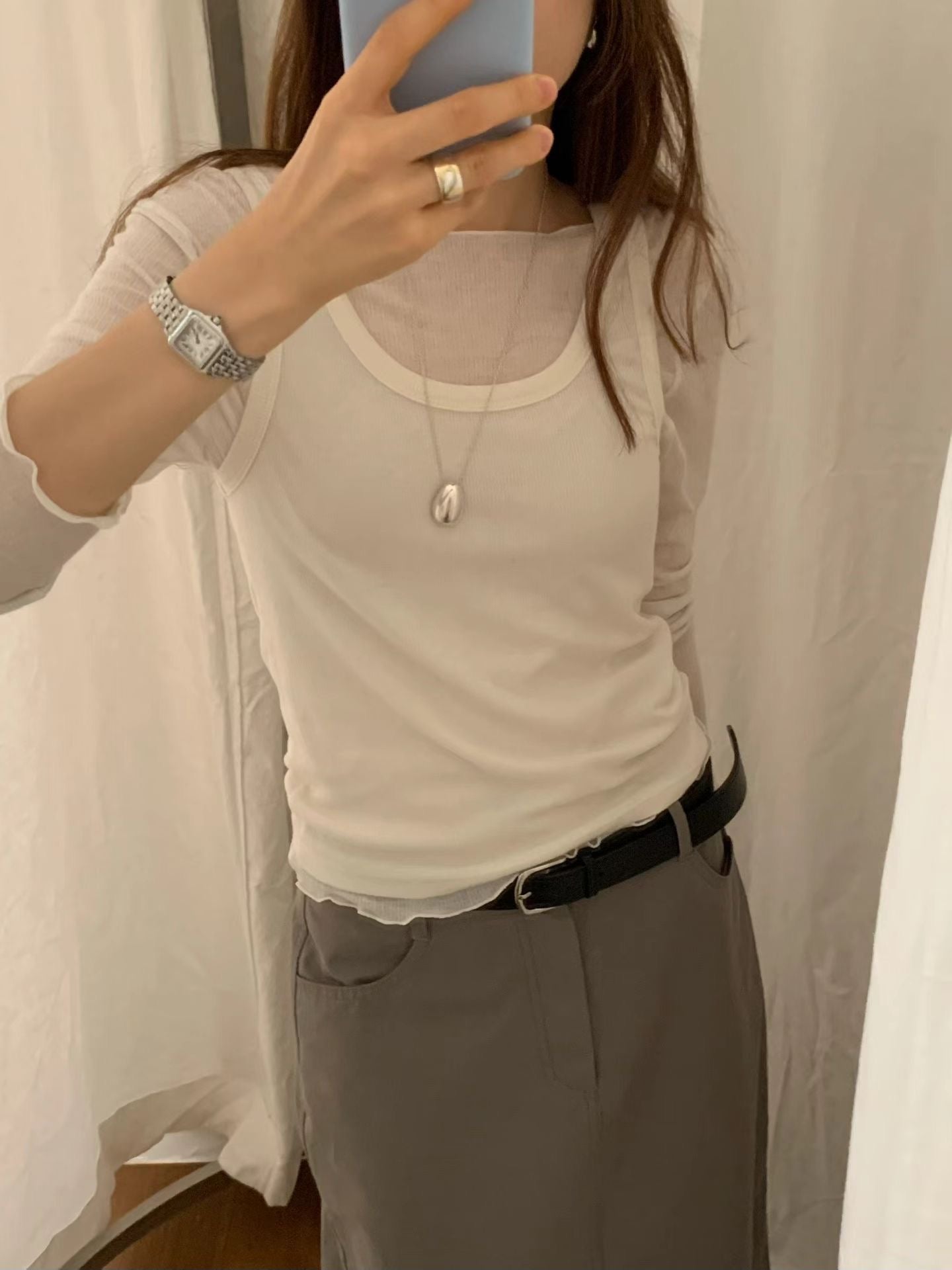 May rib long sleeve tee