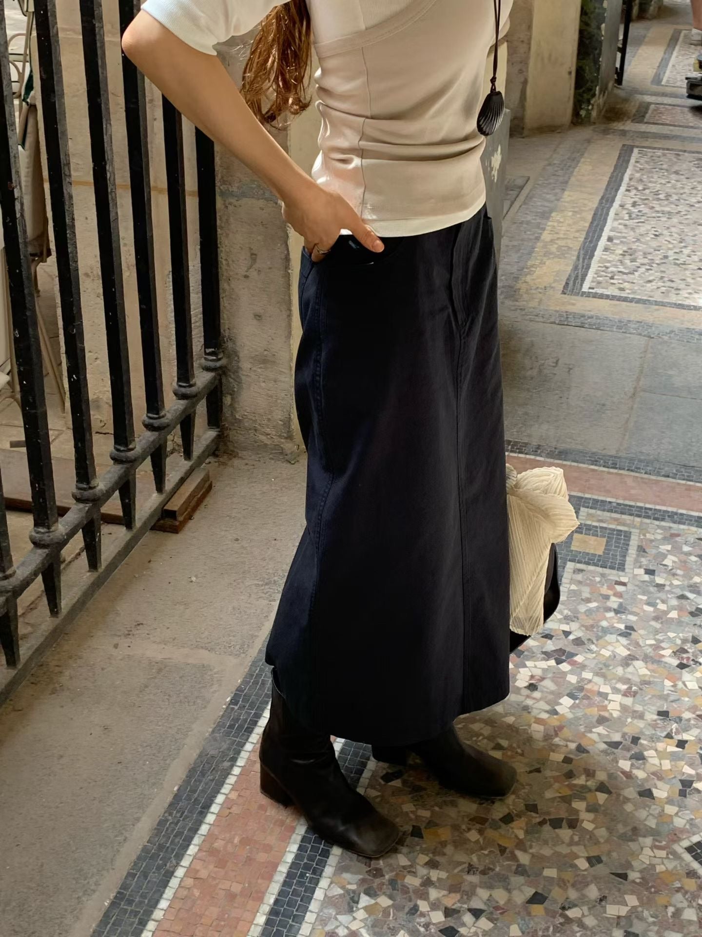 Washing midi skirt