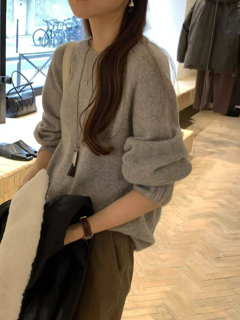 Cashmere basic pullover knit
