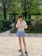 Light denim shorts