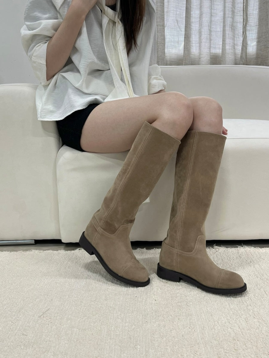 Bow round long boots
