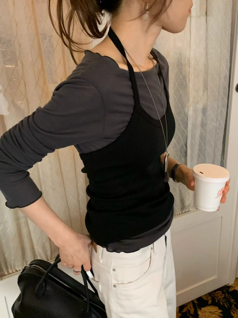 May rib long sleeve tee