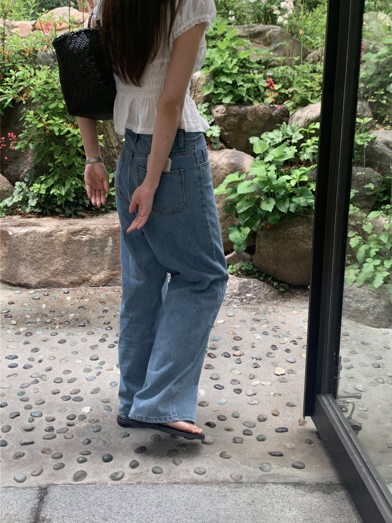 [Instock] Claire slub denim pants