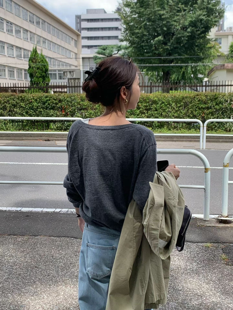 Mia deep v wholega cardigan