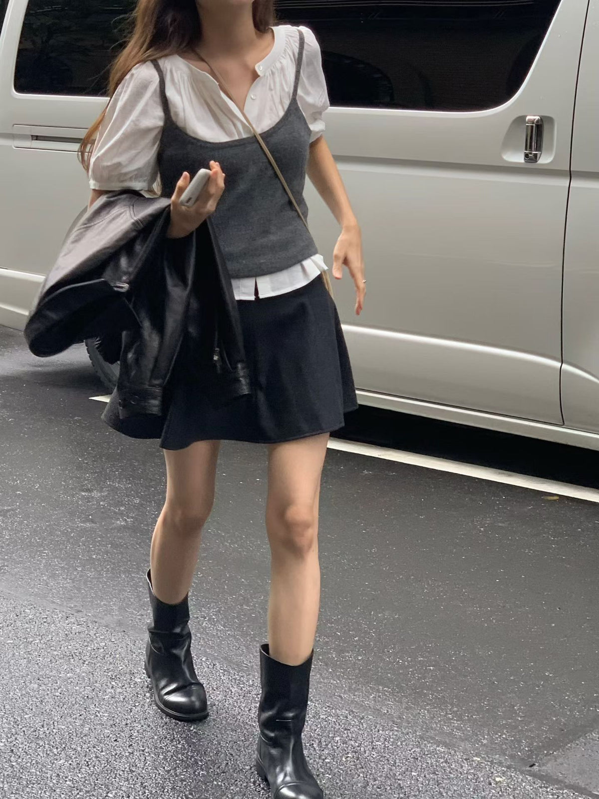 Mini flare skirt