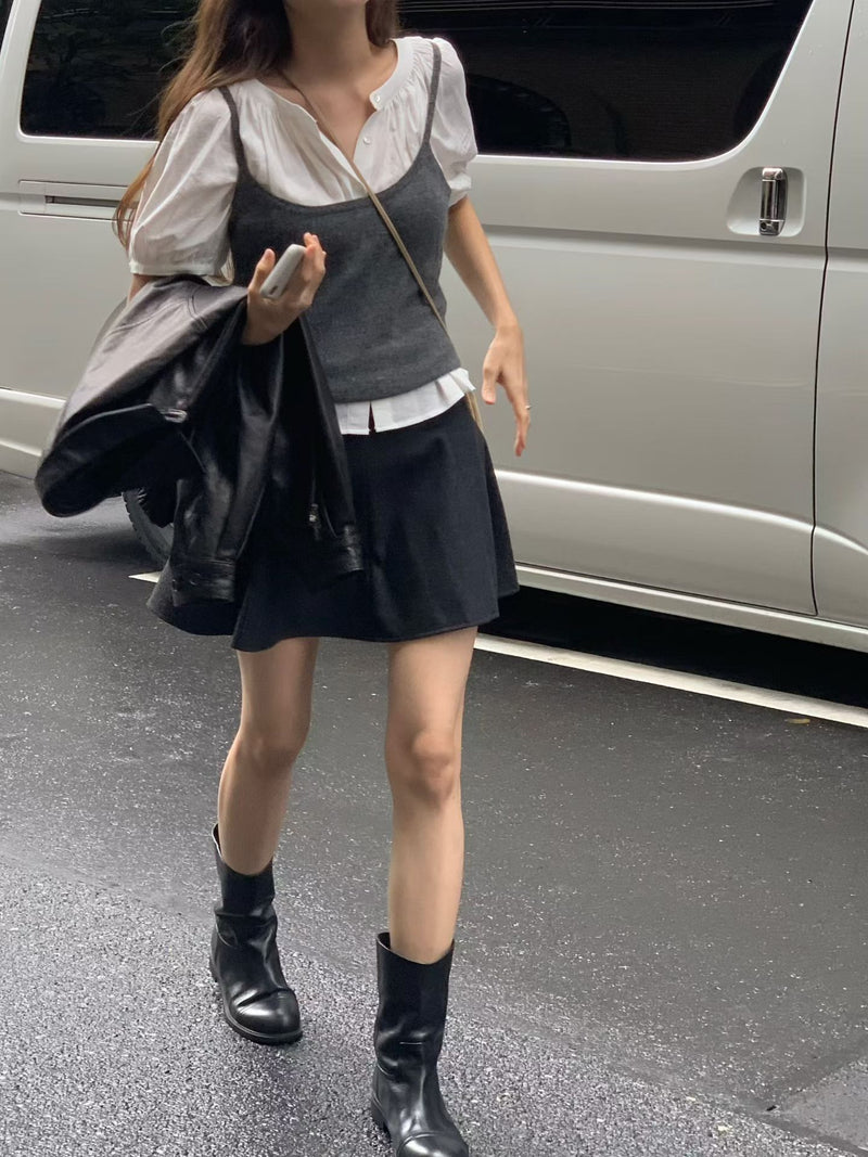 Mini flare skirt