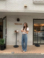 [Instock] Claire slub denim pants