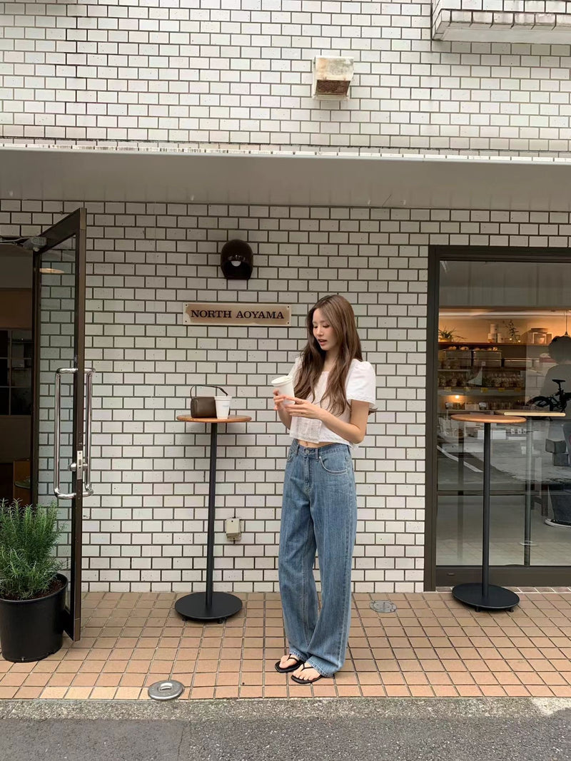 [Instock] Claire slub denim pants