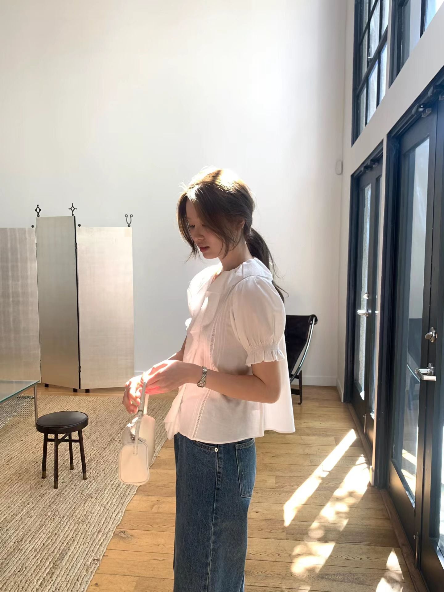 [Instock] Frill lace blouse (ivory)