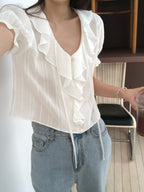 Frill ruffle blouse