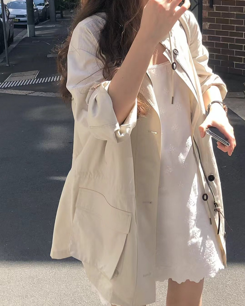 [sale] pocket cotton half trench