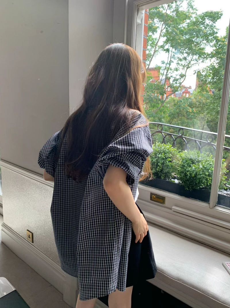 Marron check shirt