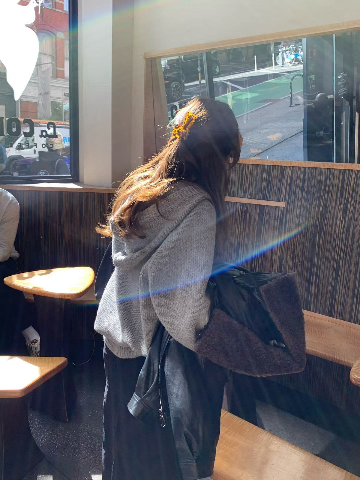 Raglan hoodie knit