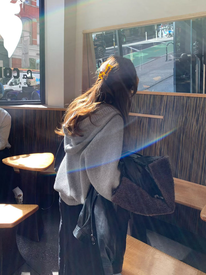 Raglan hoodie knit
