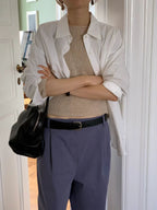 Aging double tuck pants