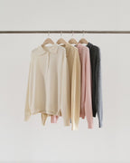 Cash collar knit