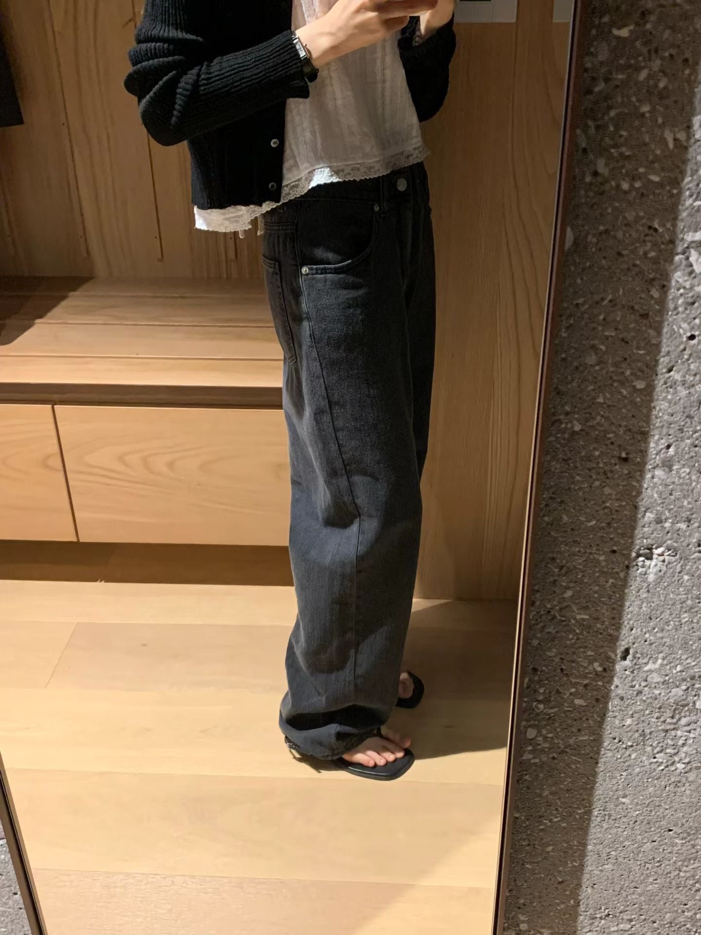Summer washing black denim
