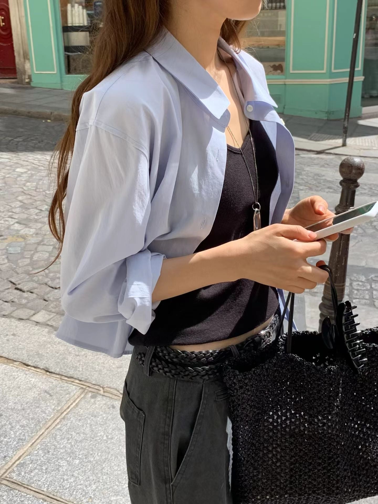 Formal crop shirt