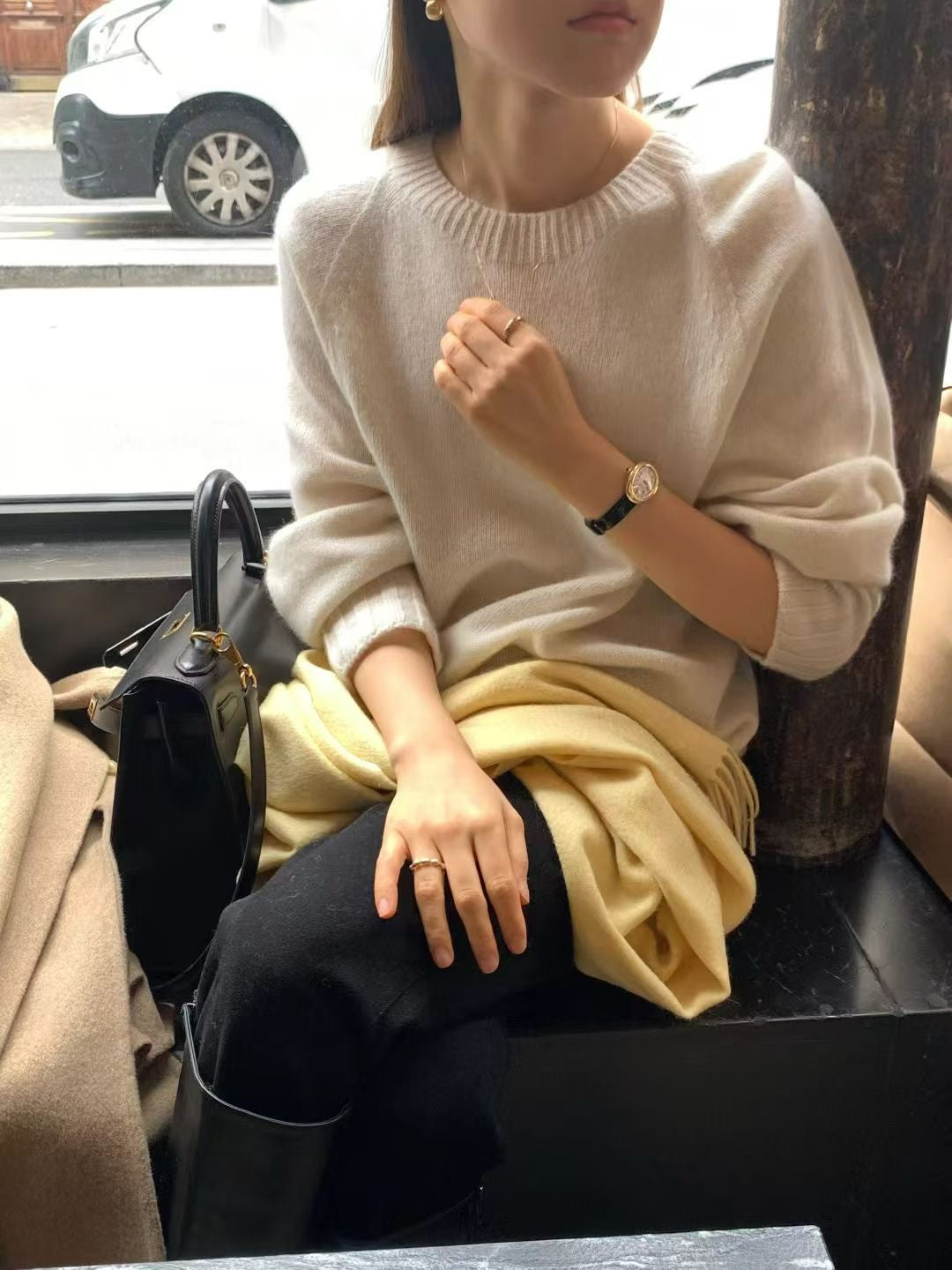 Cashmere basic pullover knit