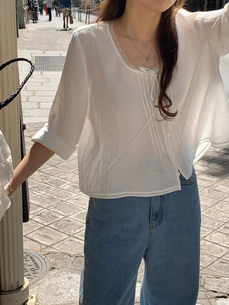 Row denim pants