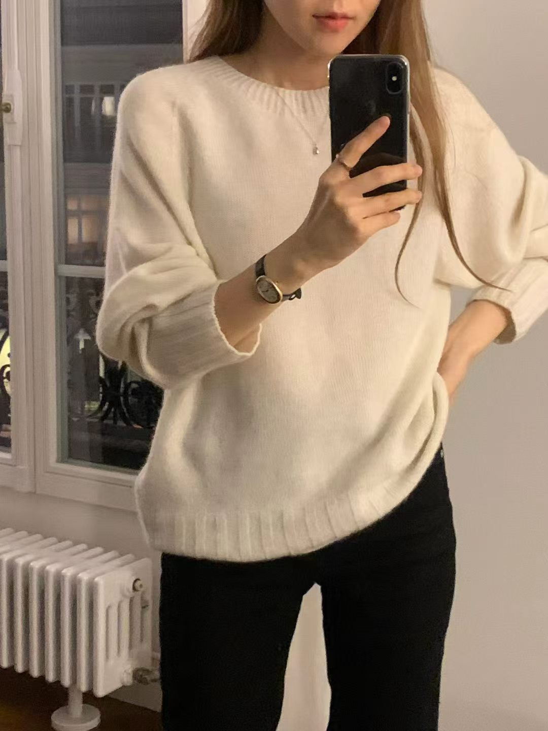 Cashmere basic pullover knit