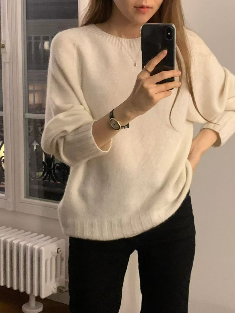 Cashmere basic pullover knit