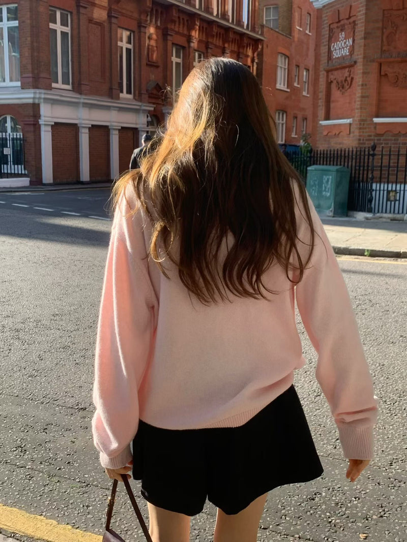 Cash collar knit