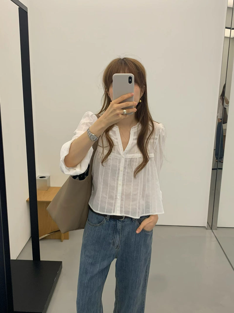 [Instock] Claire slub denim pants
